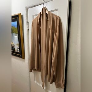 Orttu dusty pink silk wrap with sash L